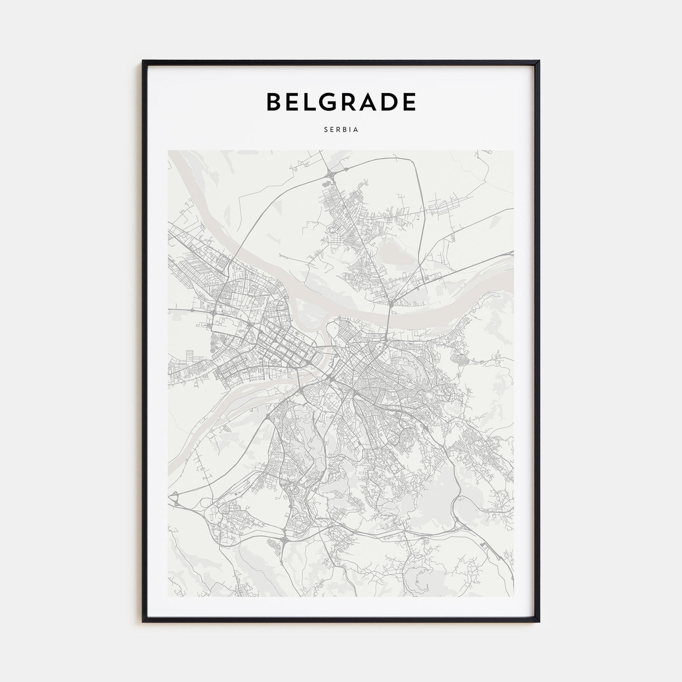 Belgrade Map Portrait Poster