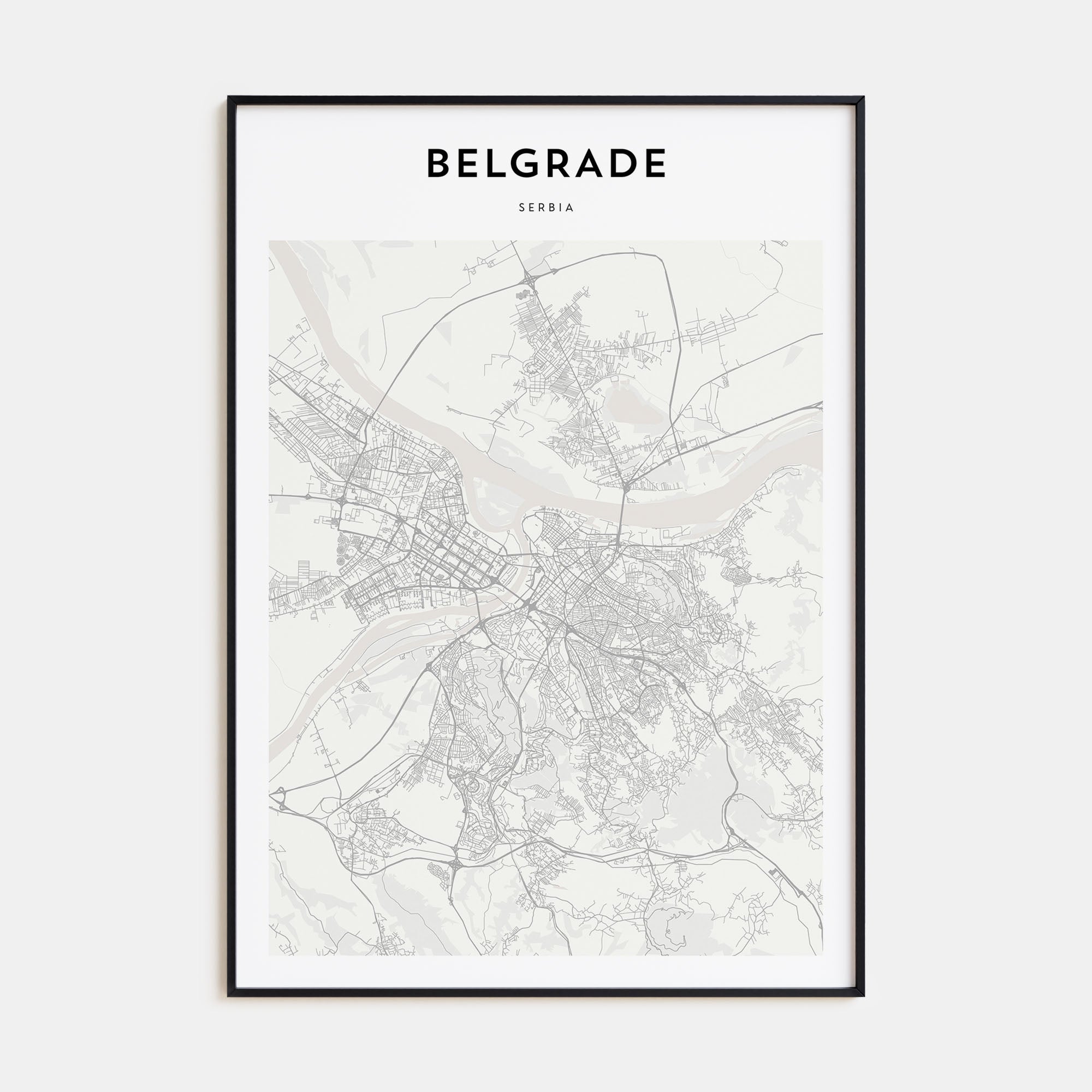 Belgrade Map Portrait Poster