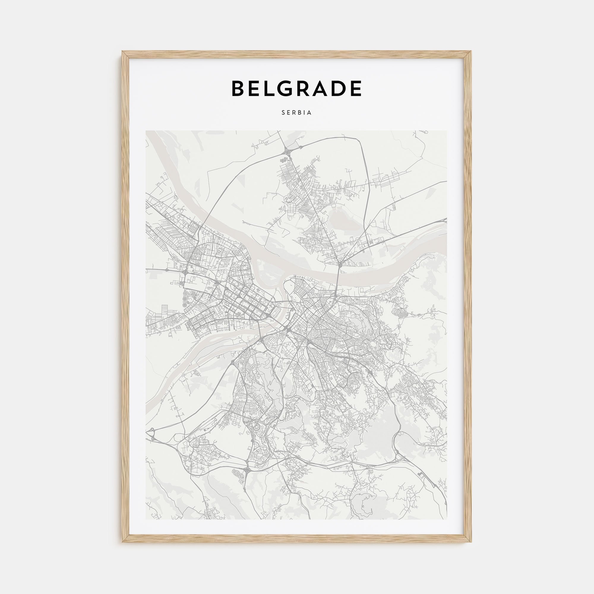 Belgrade Map Portrait Poster
