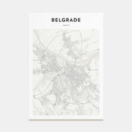 Belgrade Map Portrait Poster