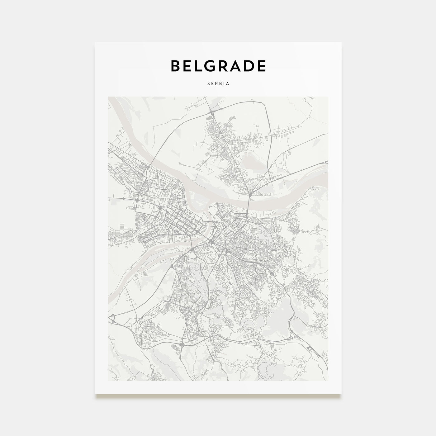 Belgrade Map Portrait Poster