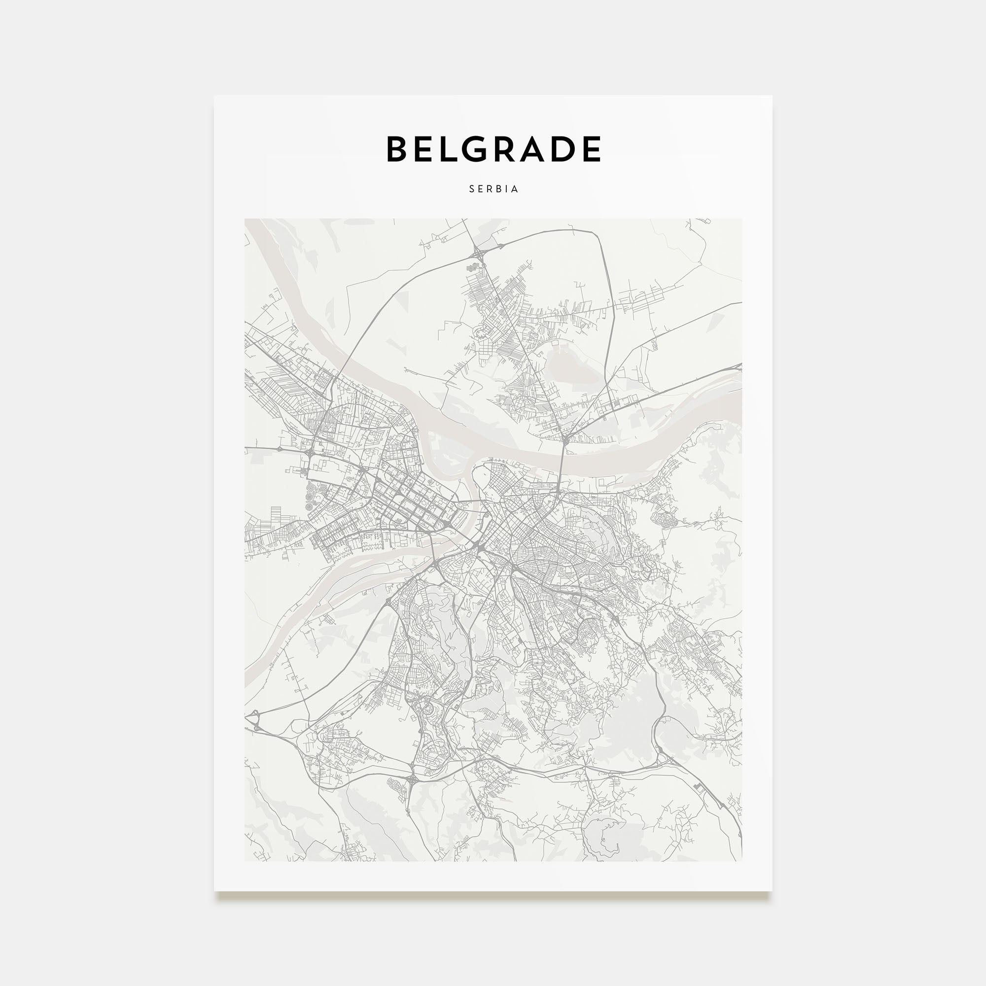 Belgrade Map Portrait Poster