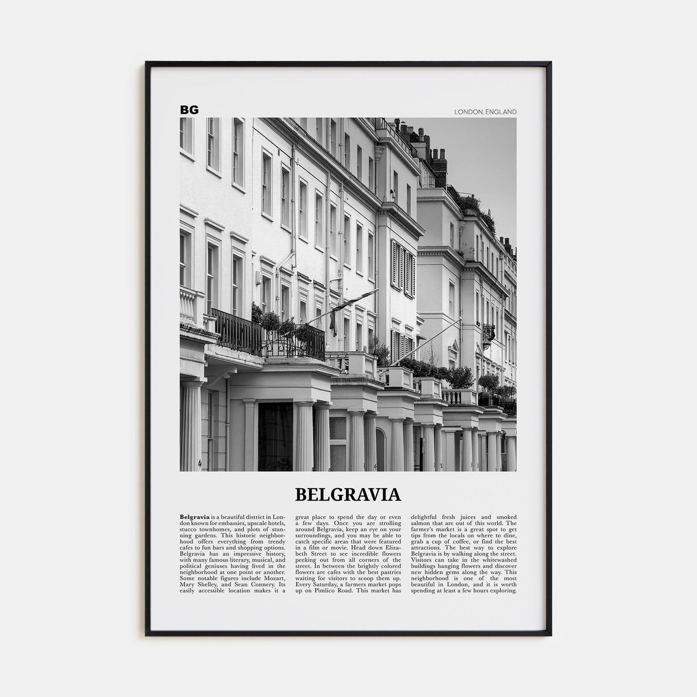Belgravia Travel B&W Poster