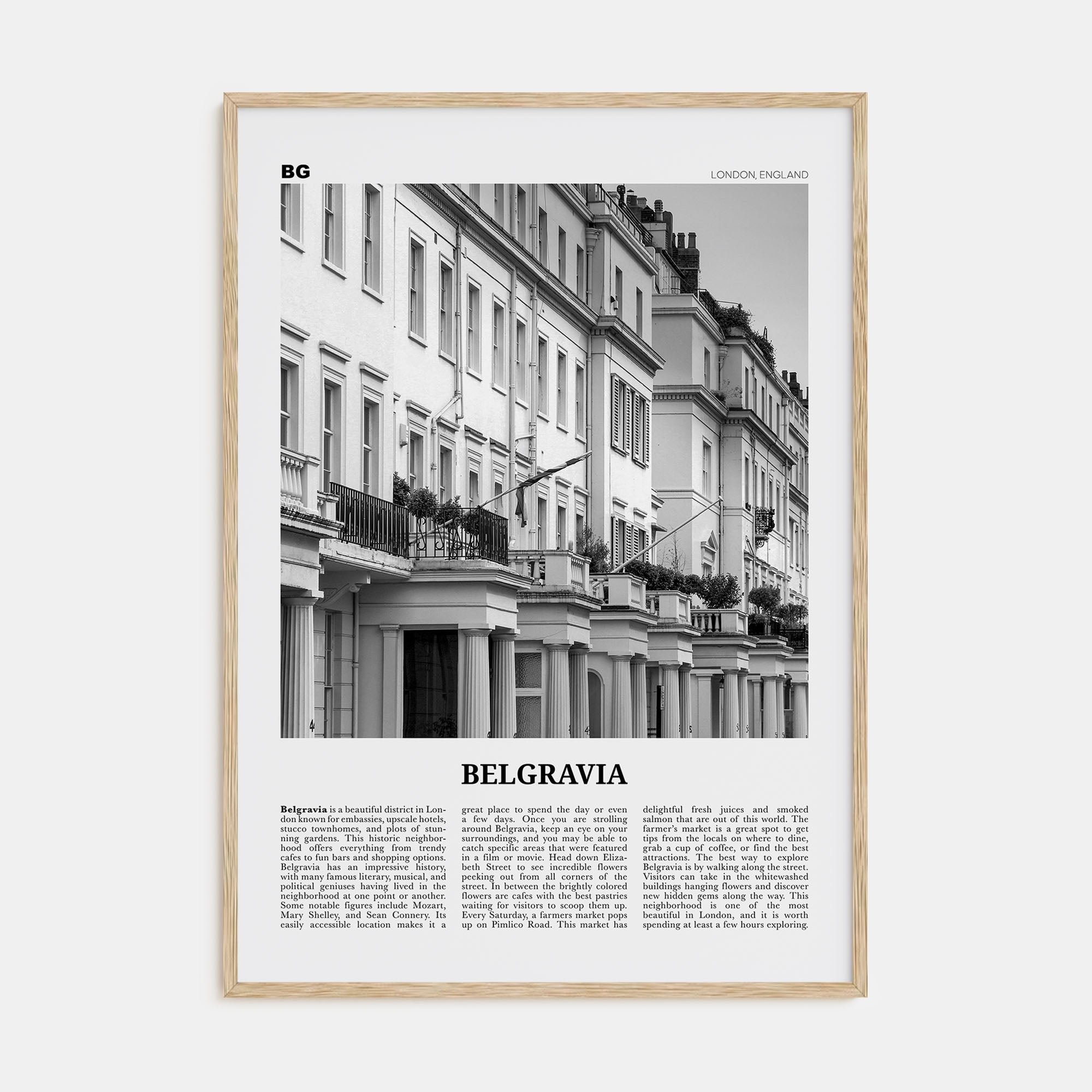 Belgravia Travel B&W Poster