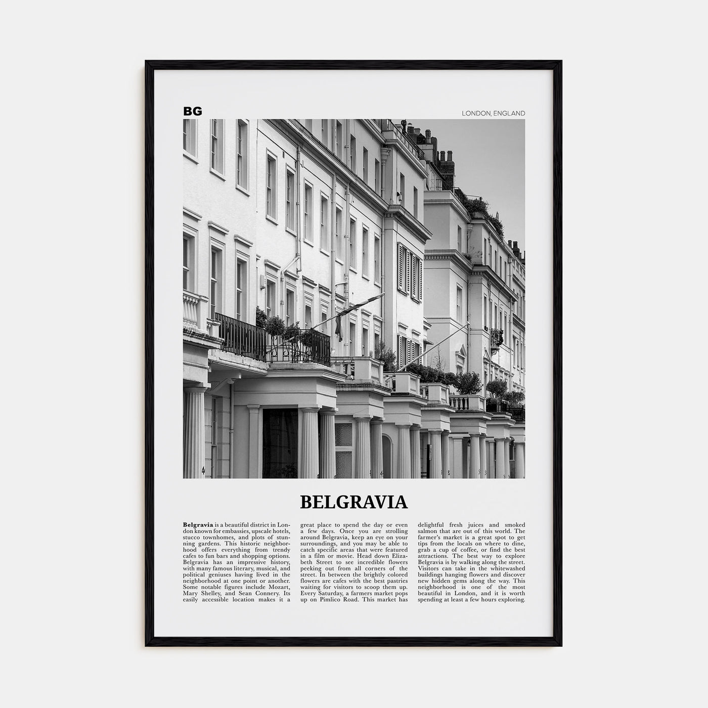 Belgravia Travel B&W Poster