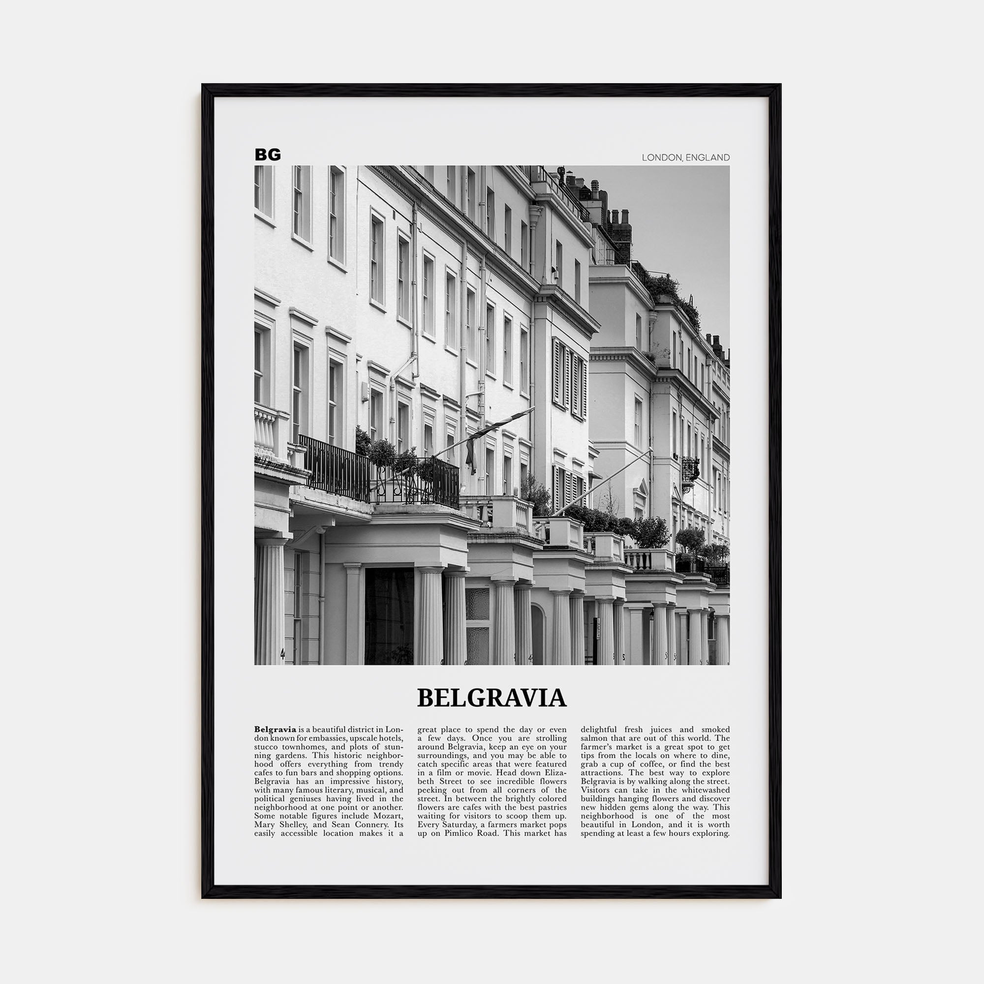 Belgravia Travel B&W Poster
