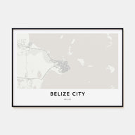 Belize City Map Landscape Poster