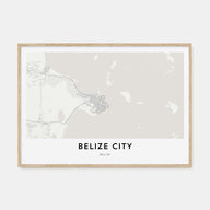 Belize City Map Landscape Poster