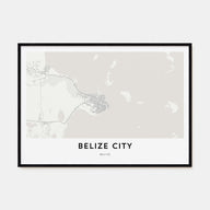 Belize City Map Landscape Poster