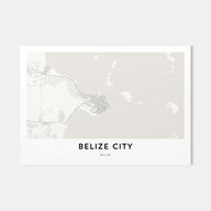 Belize City Map Landscape Poster