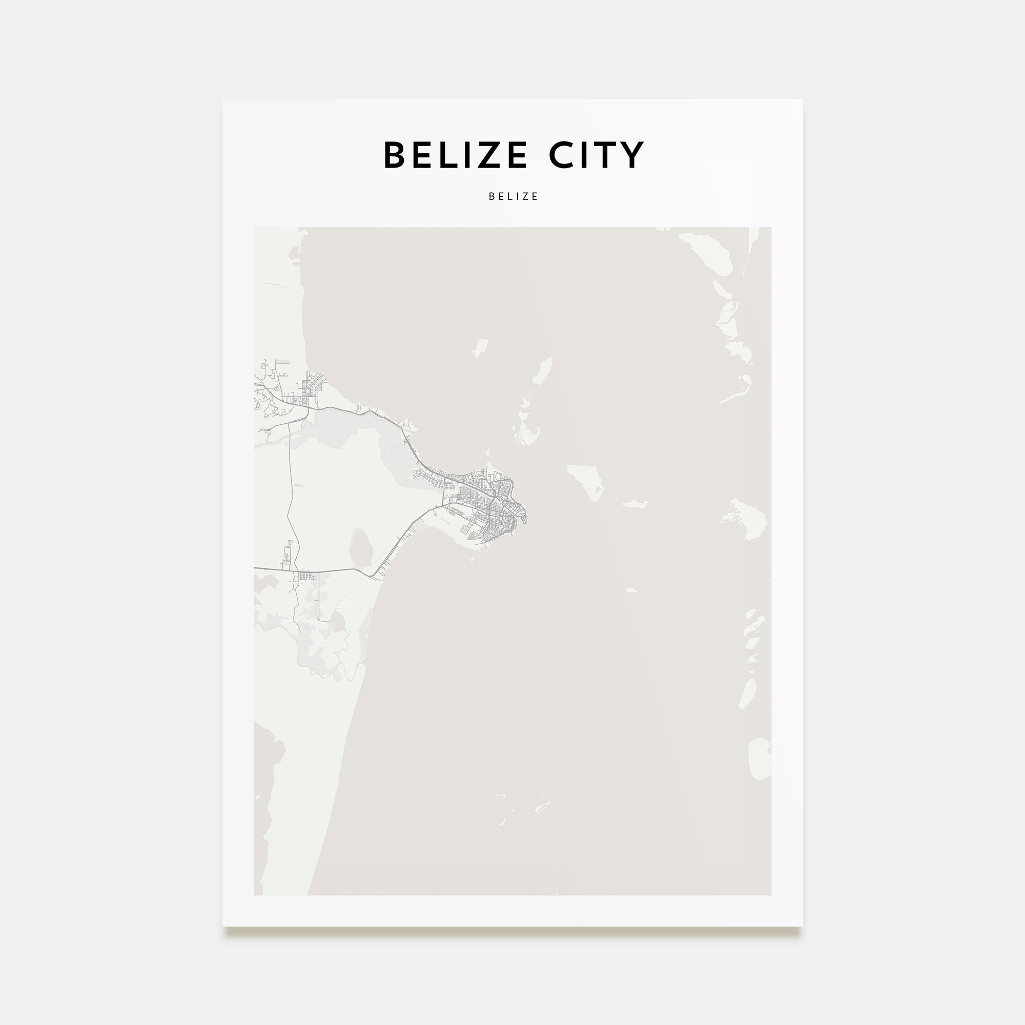 Belize City Map Portrait Poster