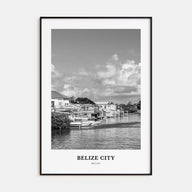 Belize City Portrait B&W Poster