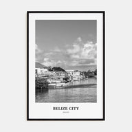 Belize City Portrait B&W Poster