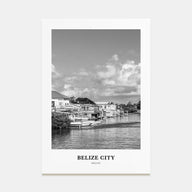 Belize City Portrait B&W Poster
