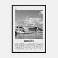 Belize City Travel B&W Poster