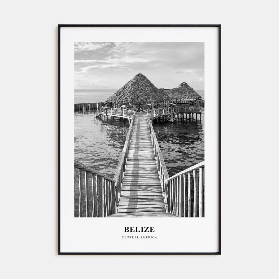 Belize Portrait B&W Poster