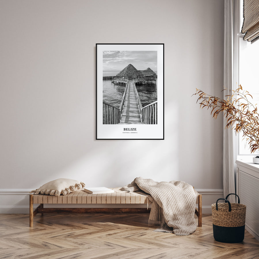 Belize Portrait B&W Poster