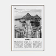Belize Travel B&W Poster