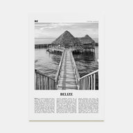Belize Travel B&W Poster