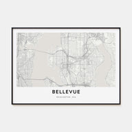 Bellevue Map Landscape Poster