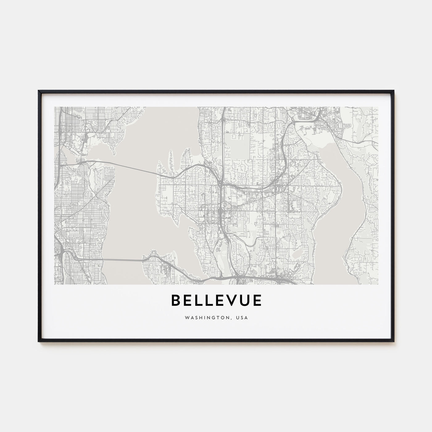 Bellevue Map Landscape Poster