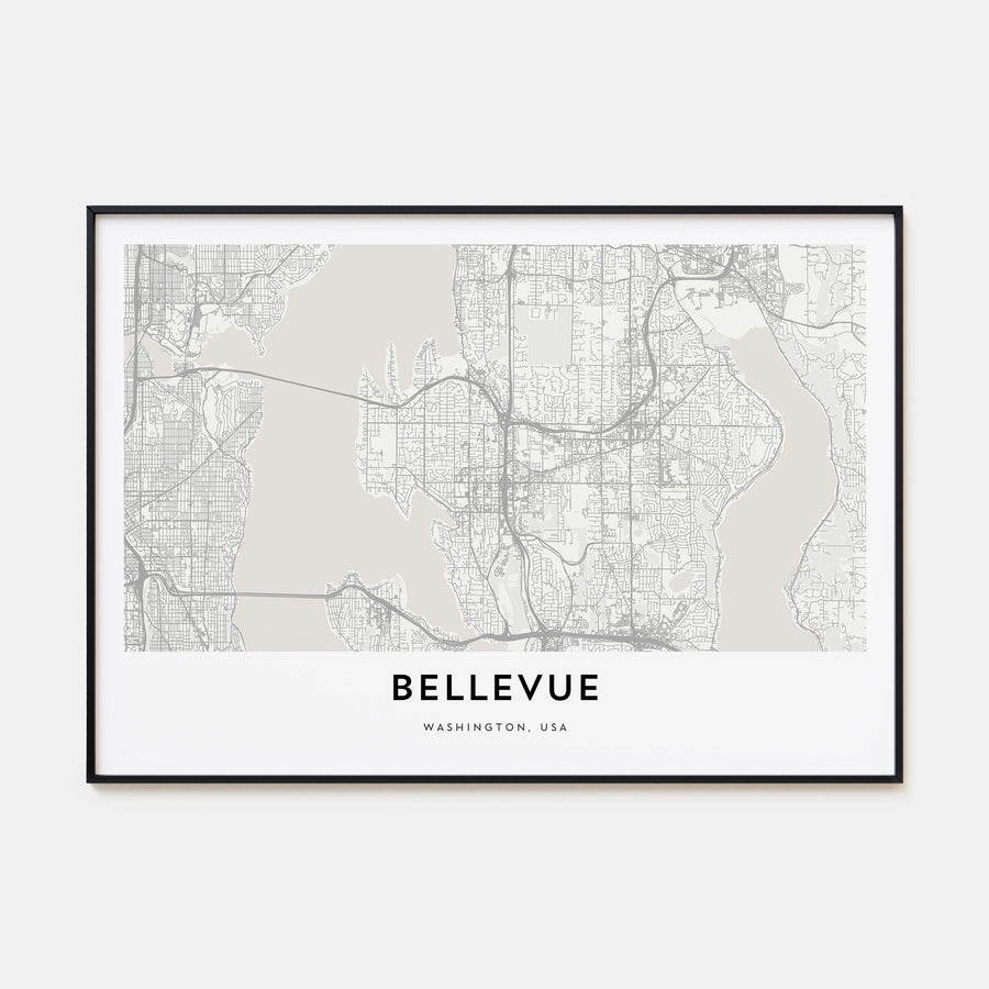 Bellevue Map Landscape Poster