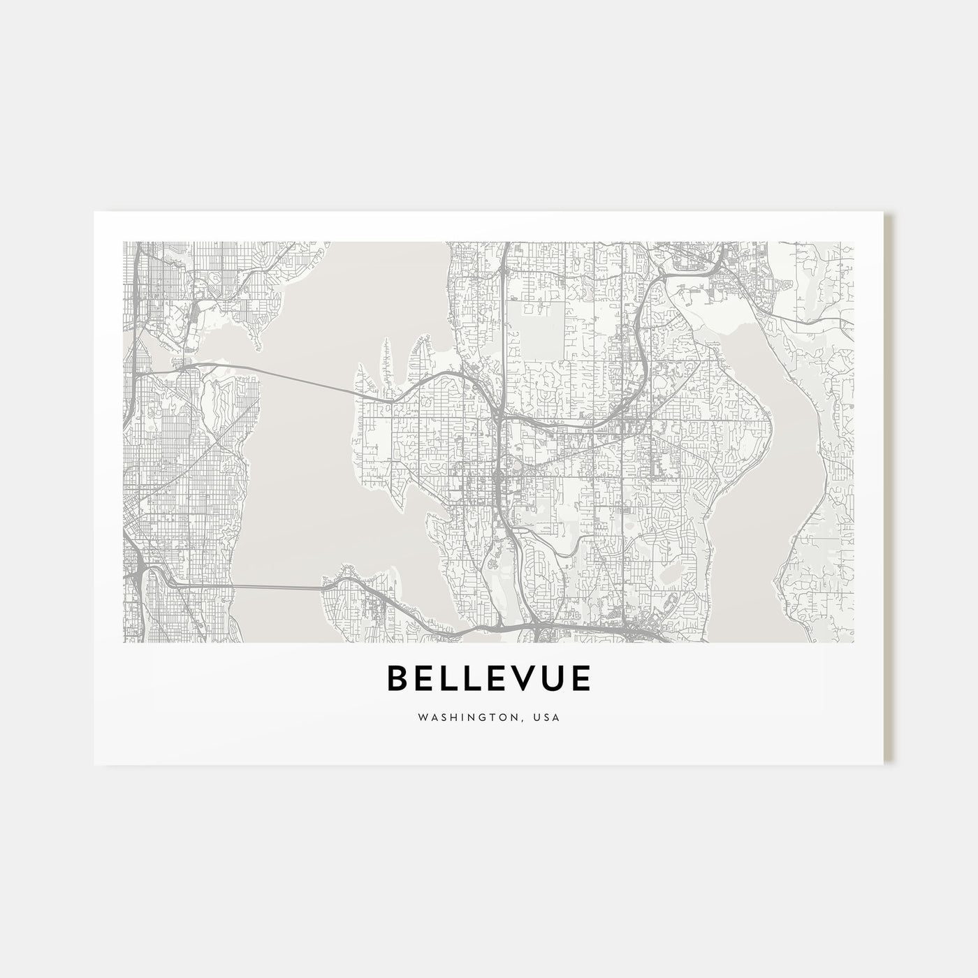 Bellevue Map Landscape Poster