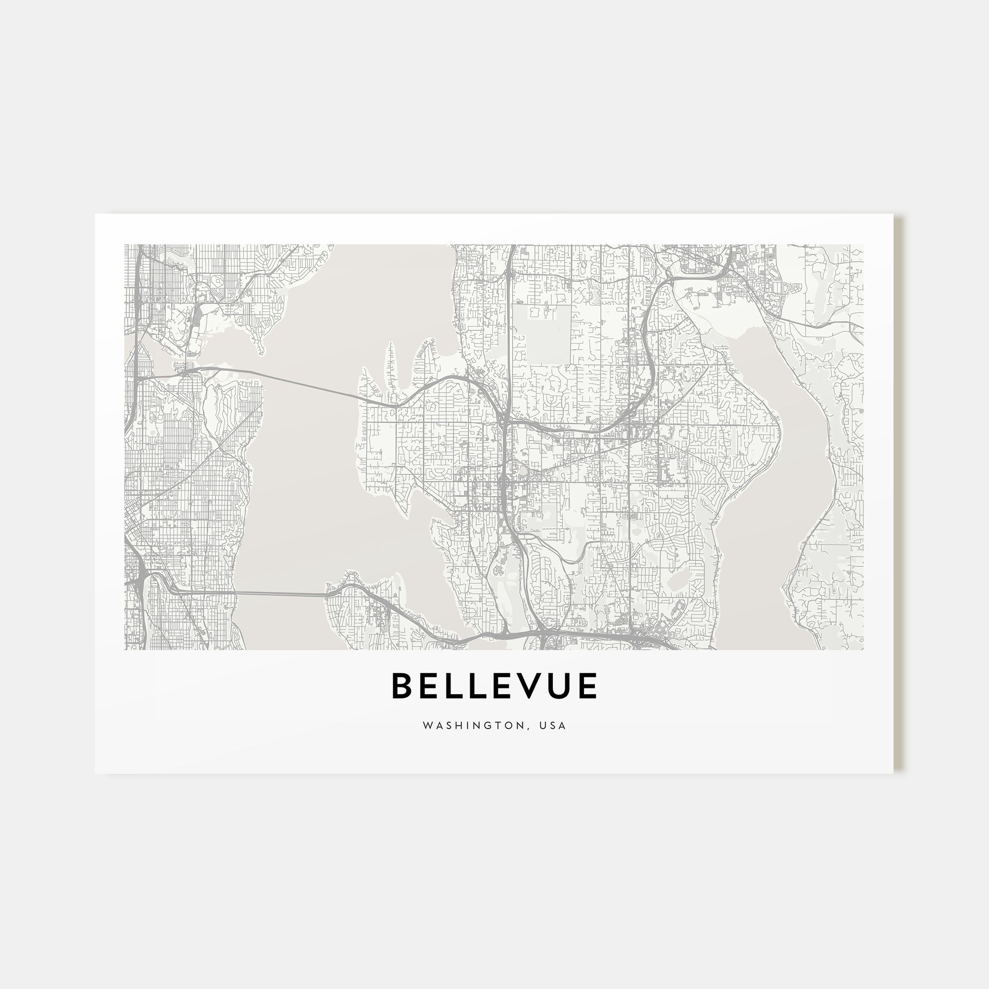 Bellevue Map Landscape Poster