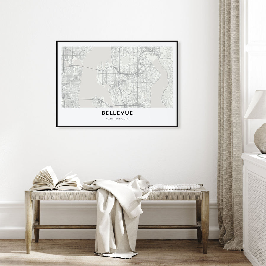 Bellevue Map Landscape Poster