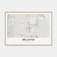 Bellevue Map Landscape Poster