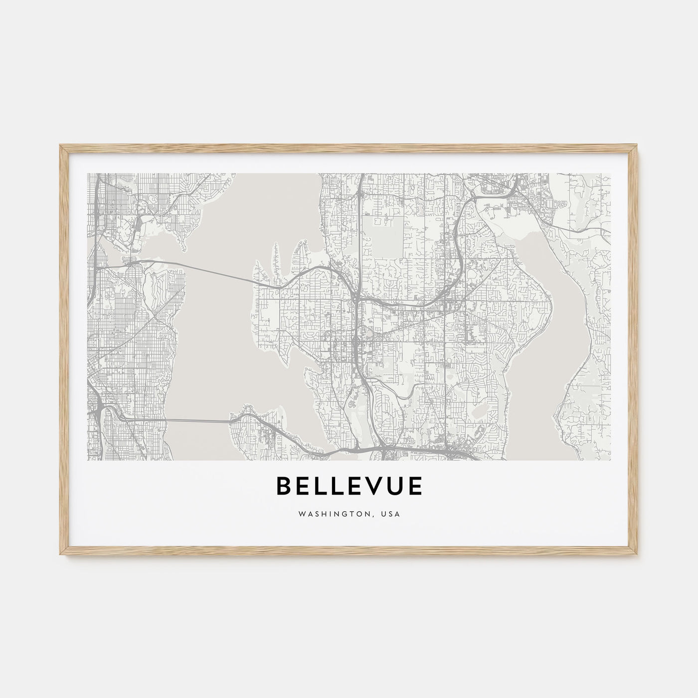 Bellevue Map Landscape Poster
