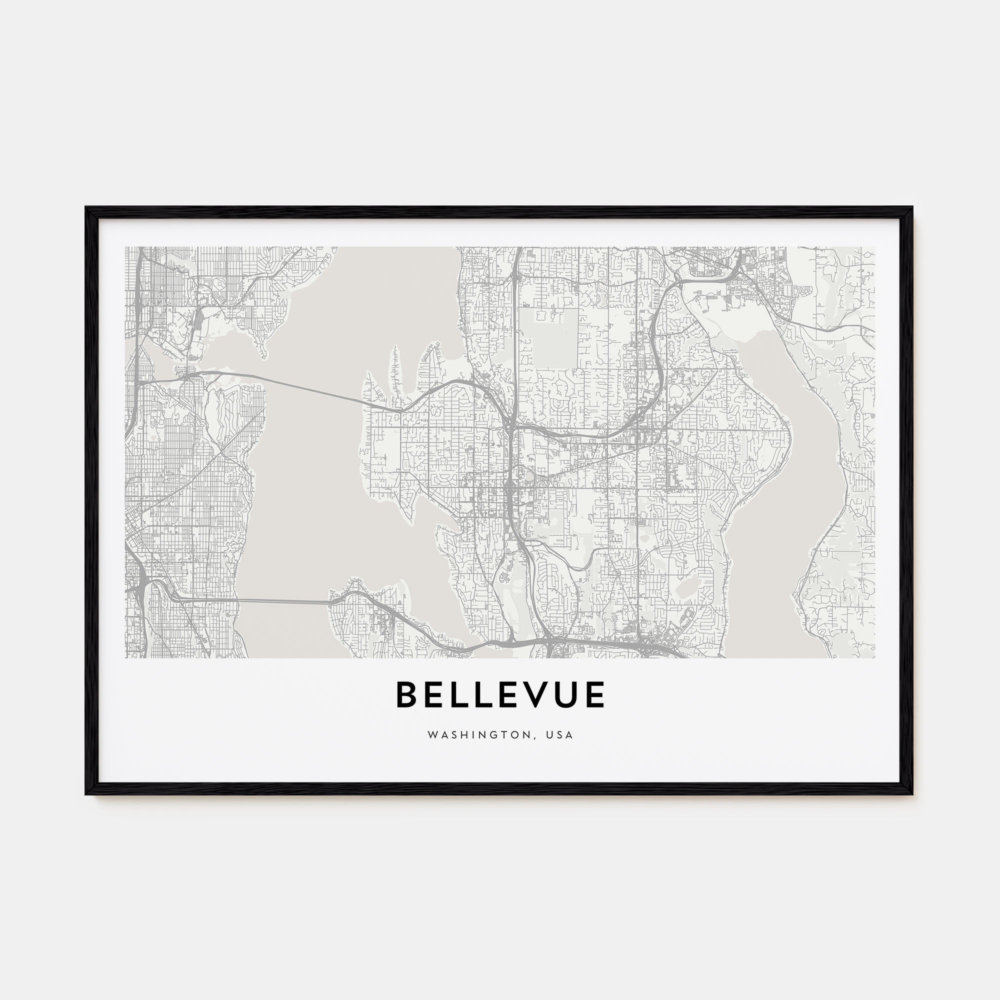 Bellevue Map Landscape Poster