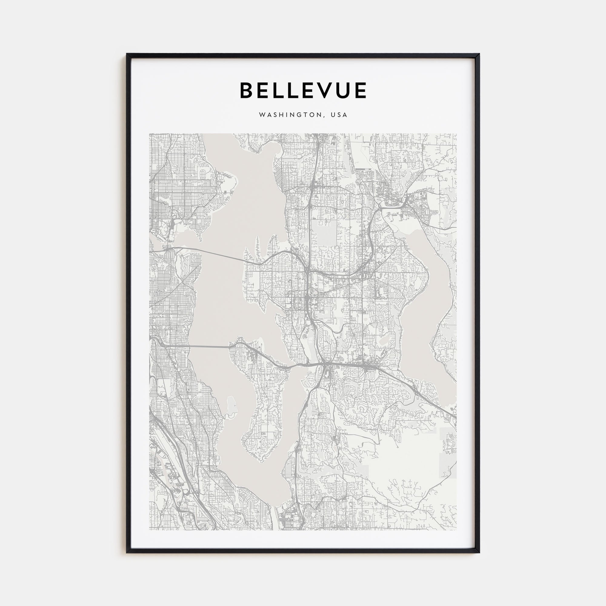 Bellevue Map Portrait Poster