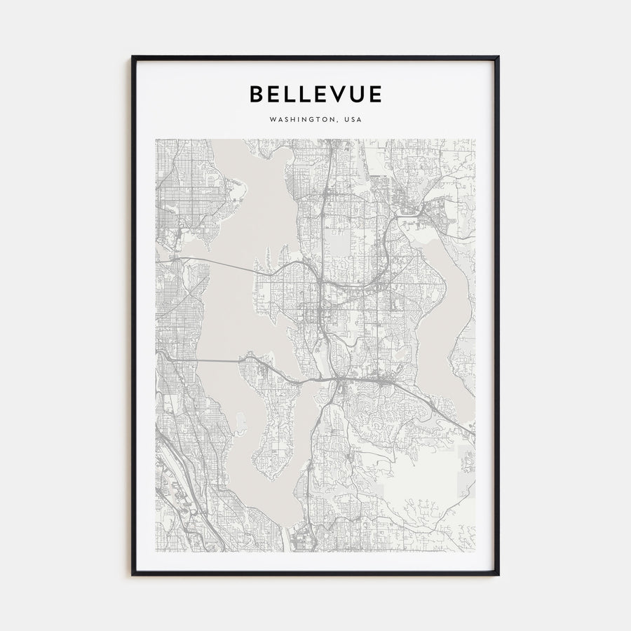 Bellevue Map Portrait Poster
