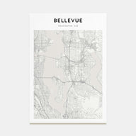 Bellevue Map Portrait Poster