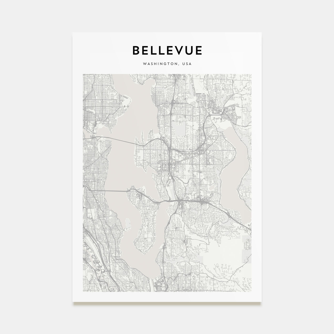 Bellevue Map Portrait Poster