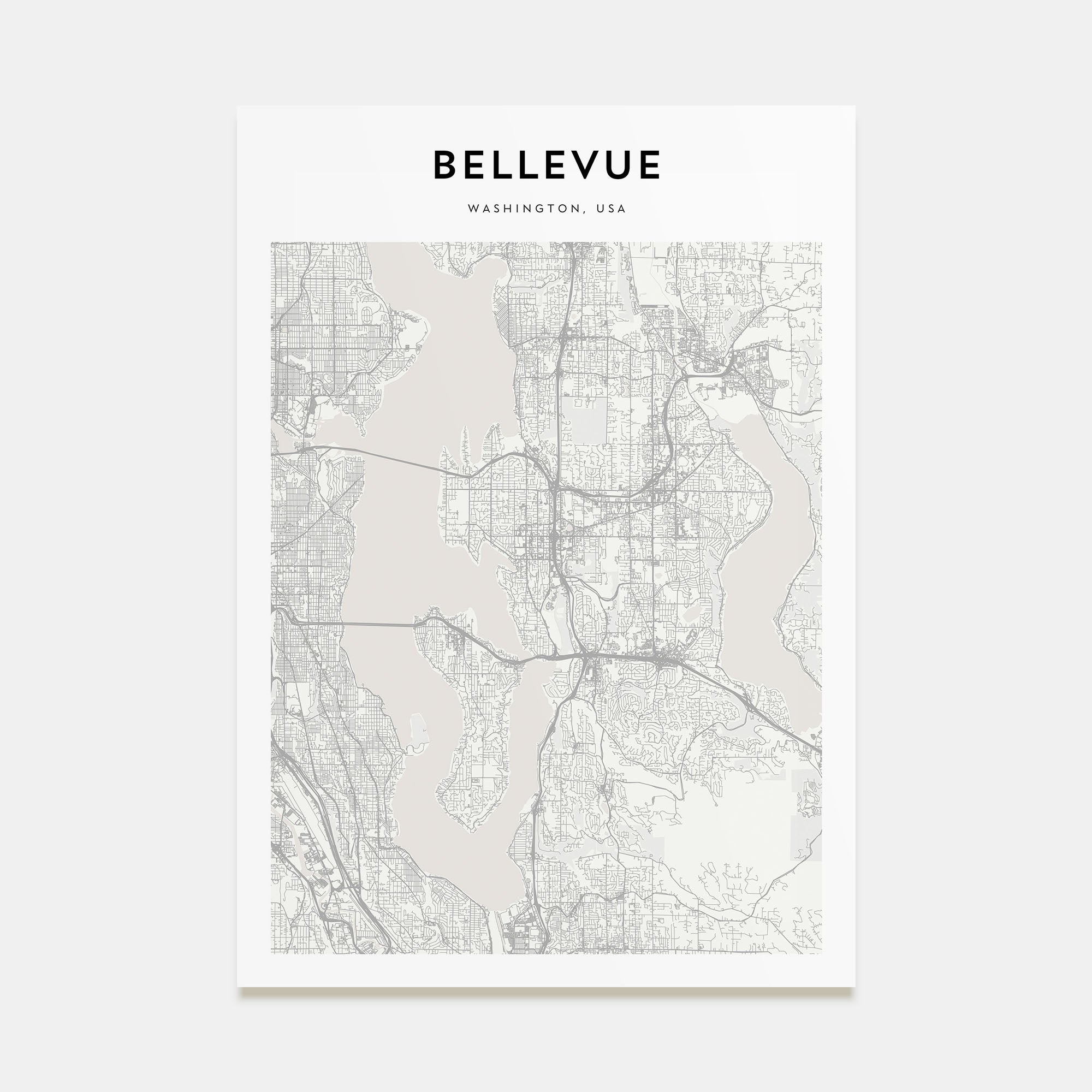 Bellevue Map Portrait Poster