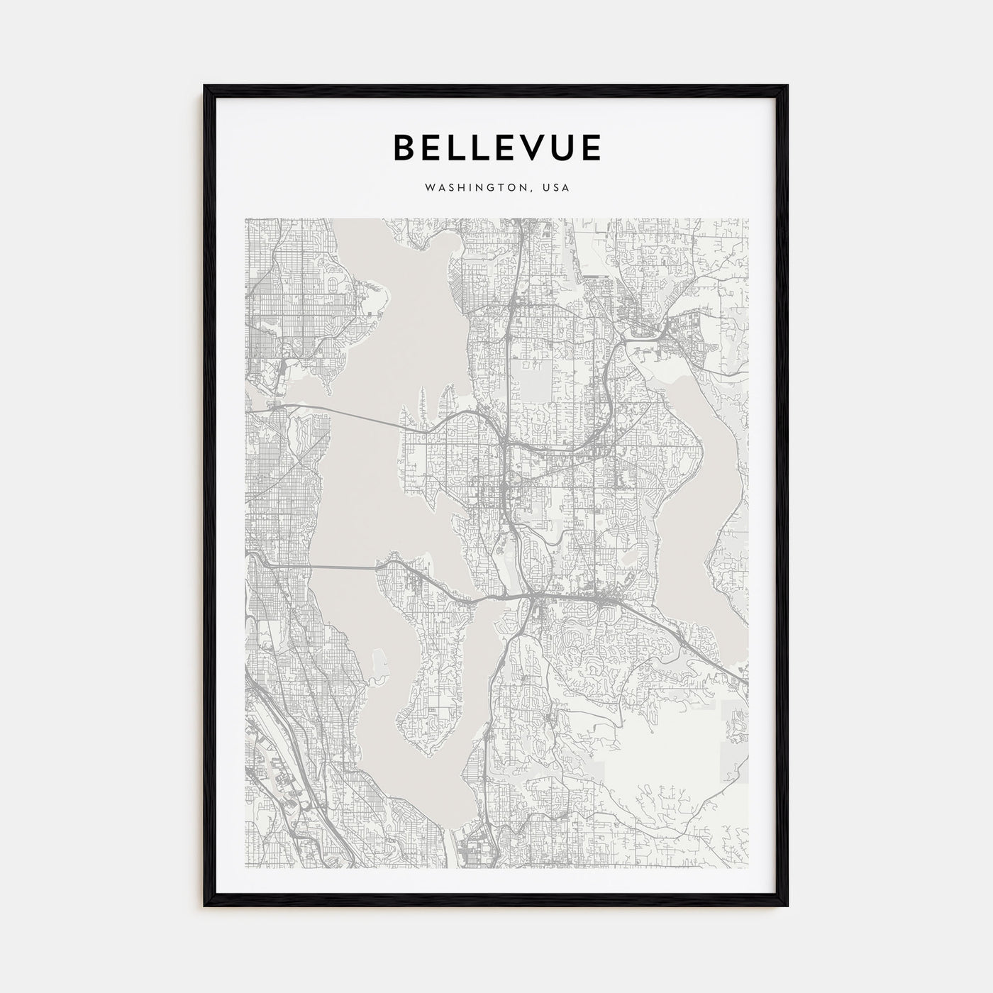 Bellevue Map Portrait Poster