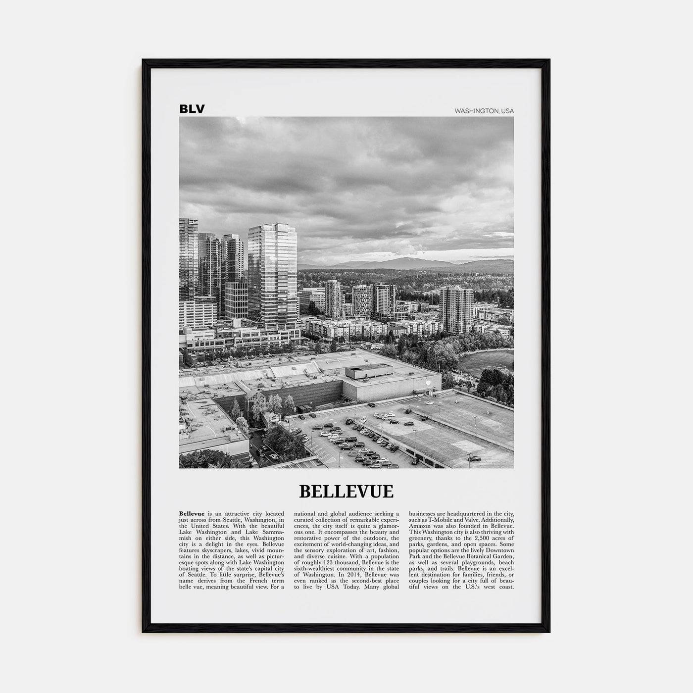 Bellevue Travel B&W No 2 Poster