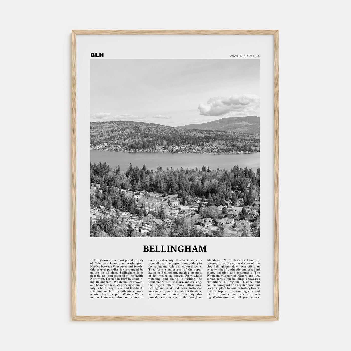 Bellingham Travel B&W Poster