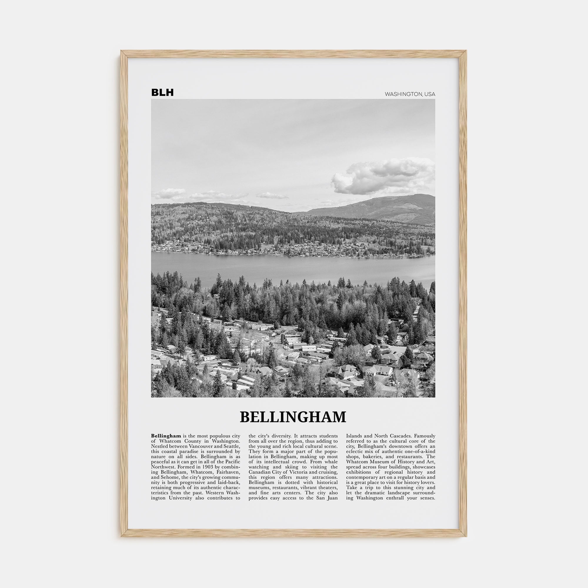 Bellingham Travel B&W Poster