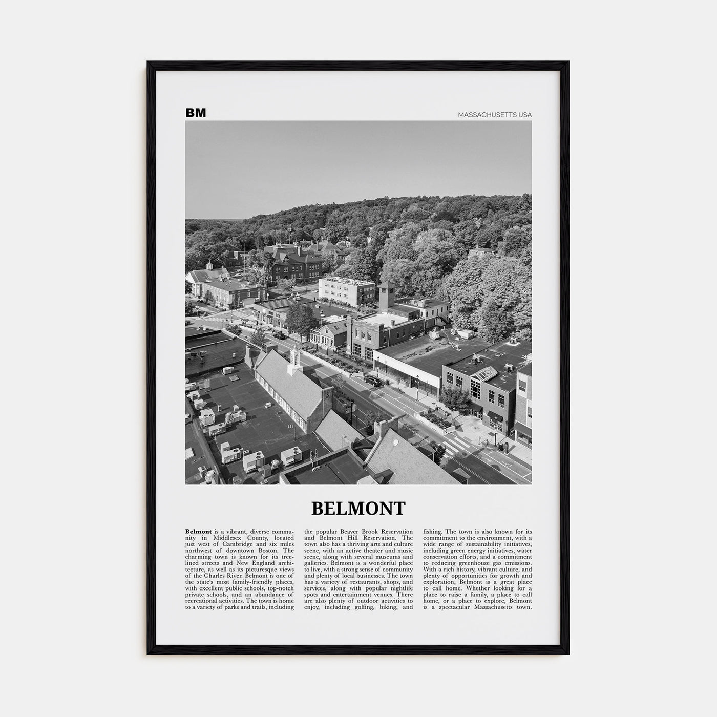 Belmont Travel B&W Poster