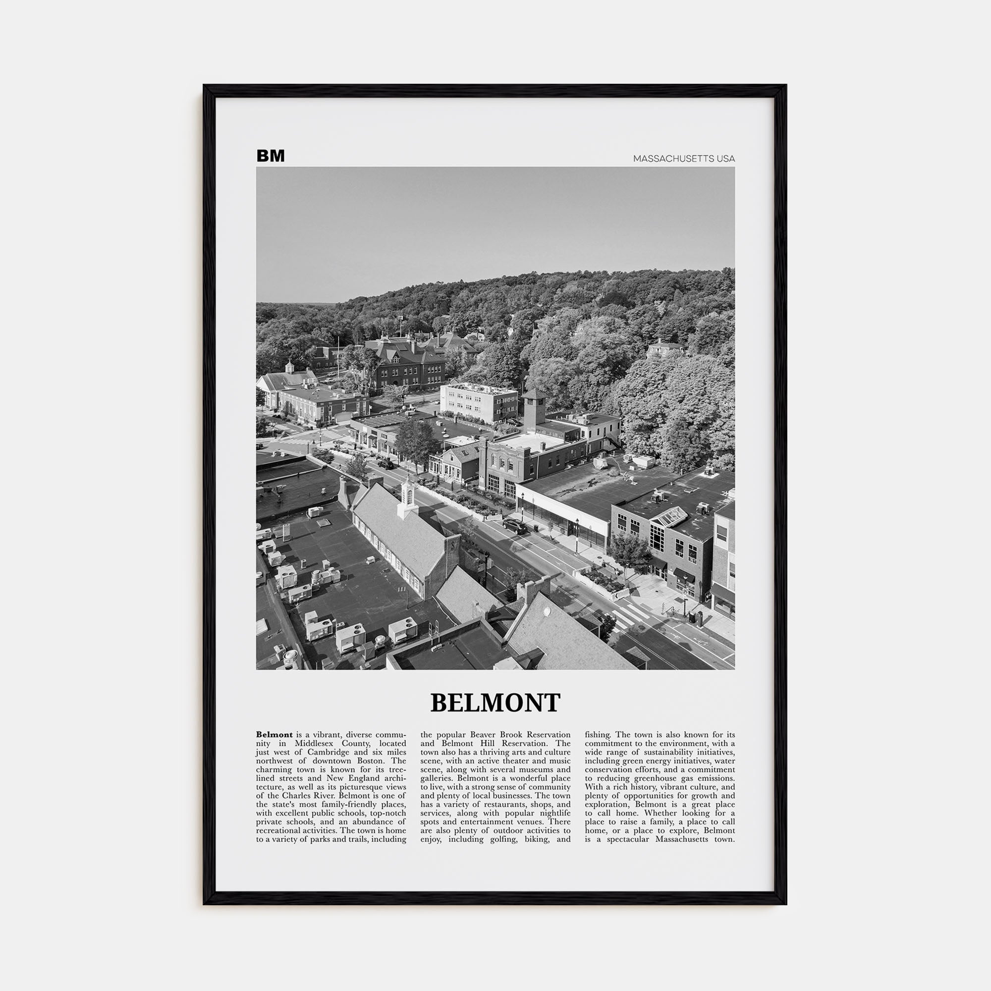 Belmont Travel B&W Poster