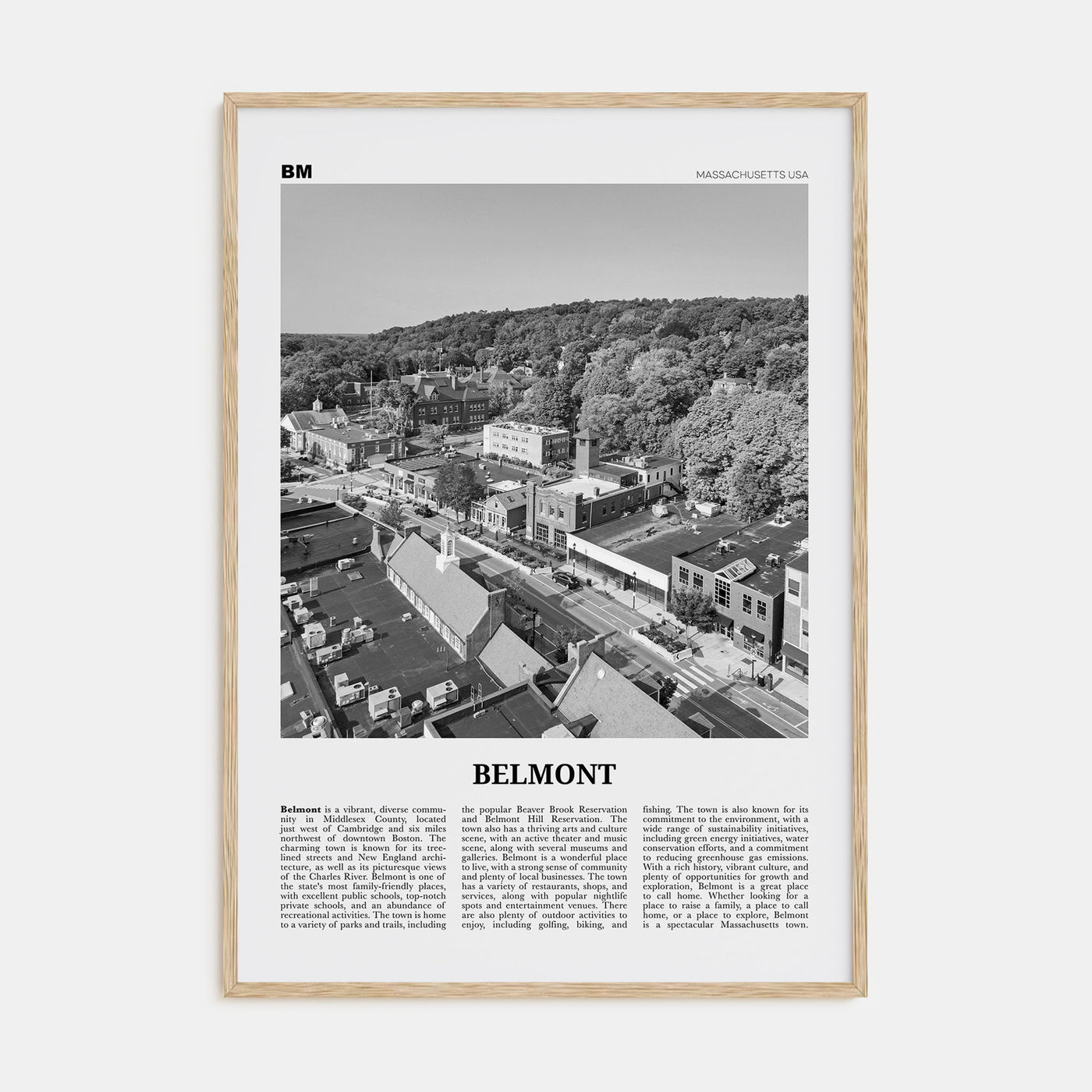 Belmont Travel B&W Poster