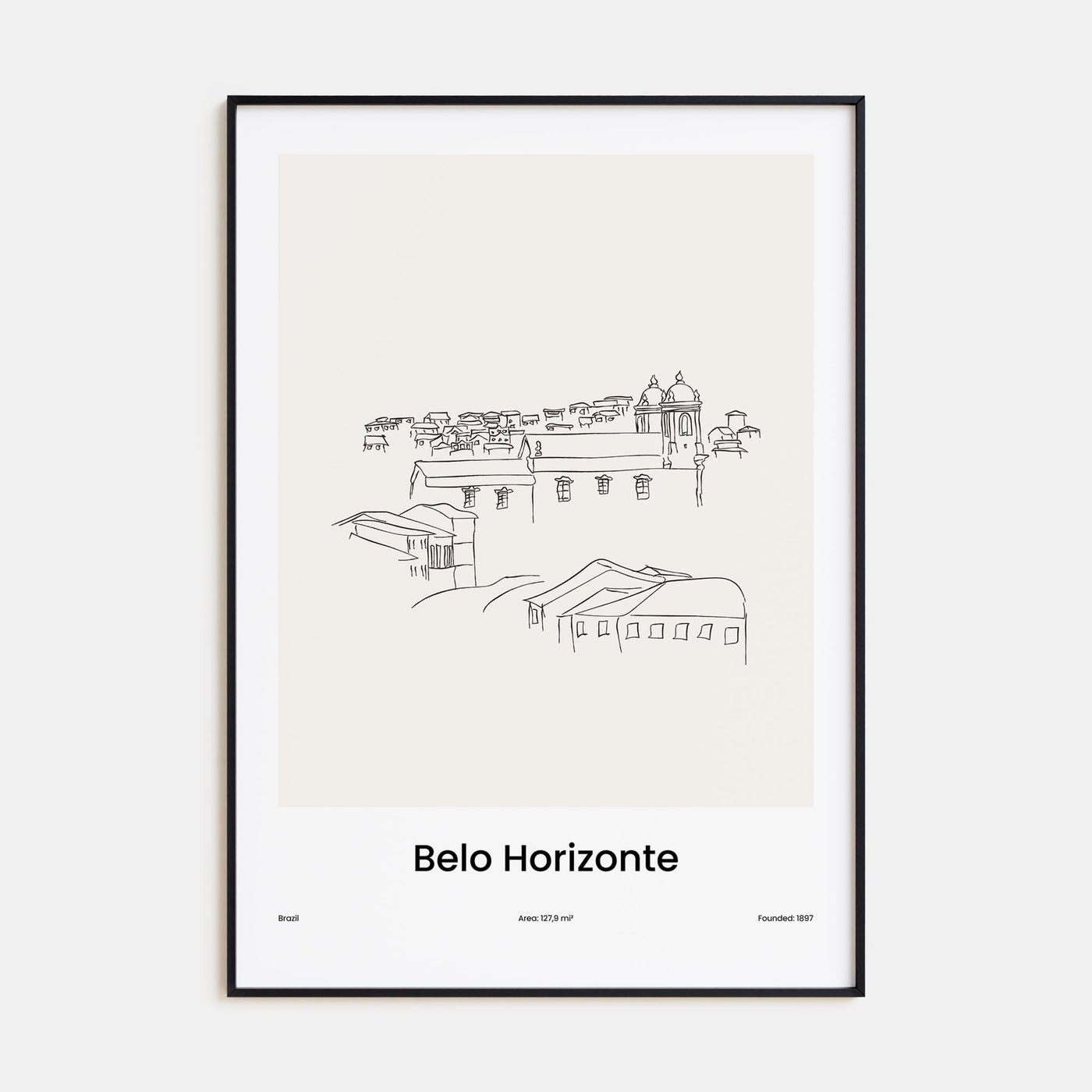 Belo Horizonte Drawn Poster