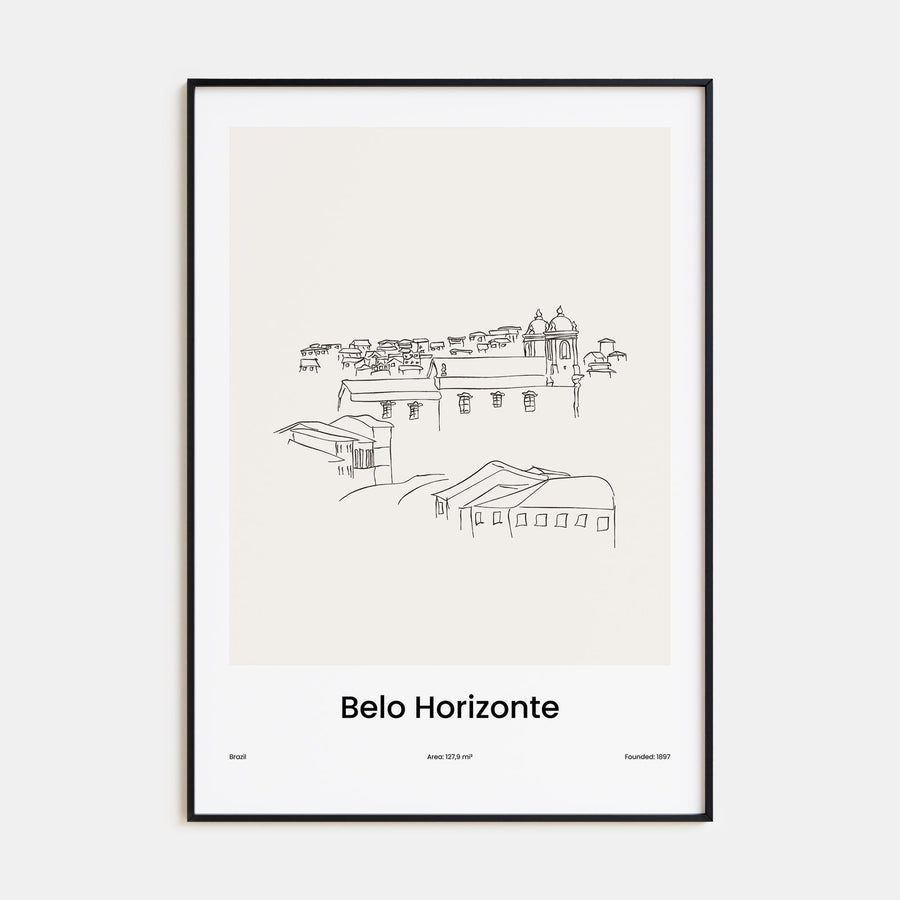 Belo Horizonte Drawn Poster