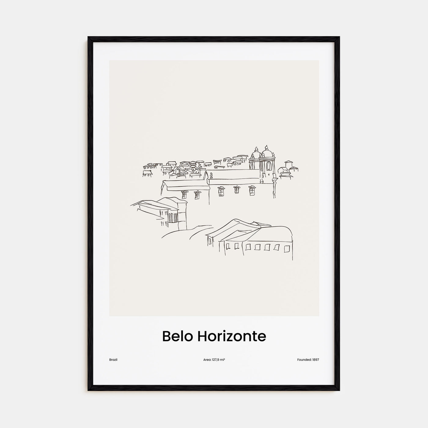 Belo Horizonte Drawn Poster