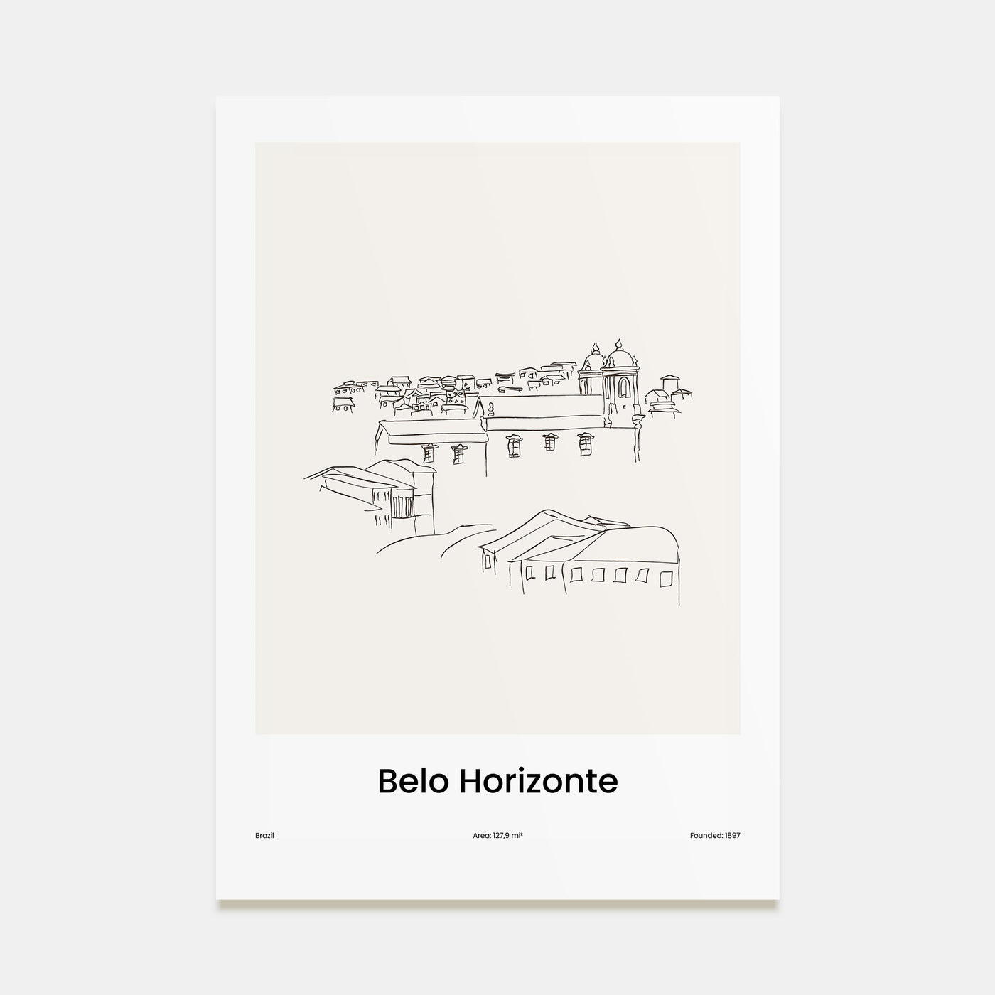 Belo Horizonte Drawn Poster