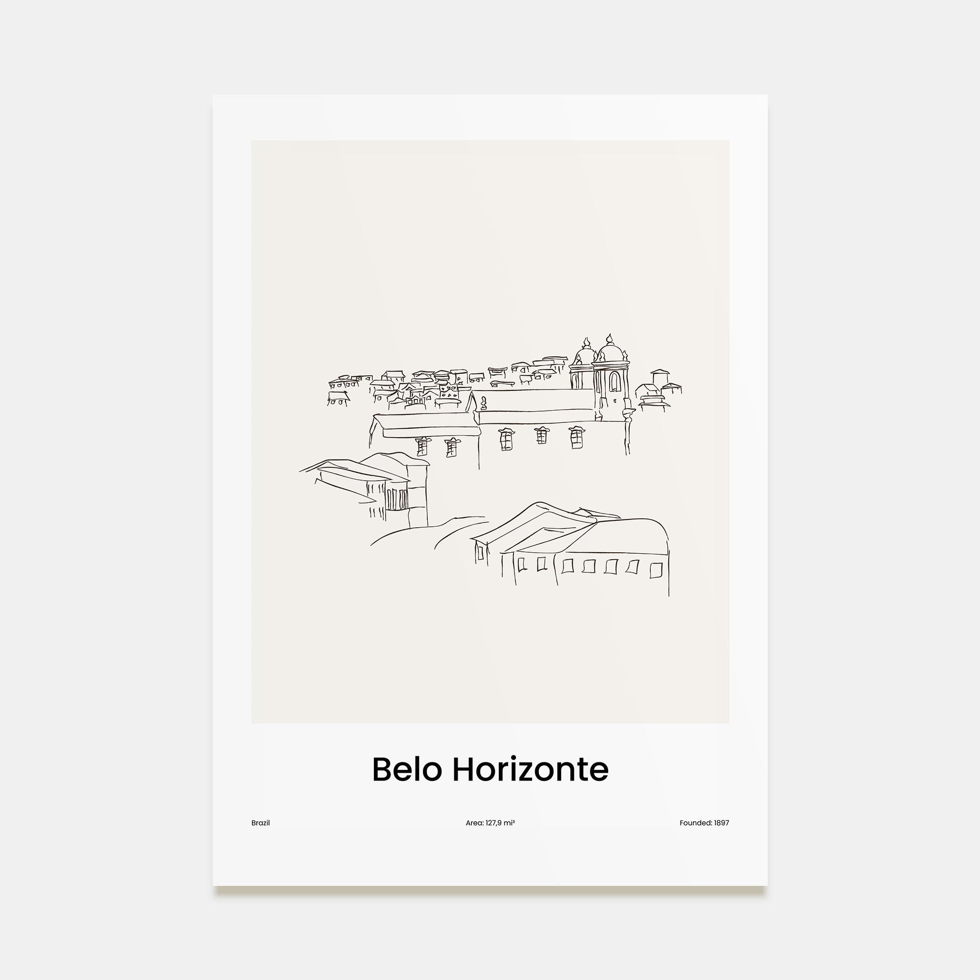 Belo Horizonte Drawn Poster