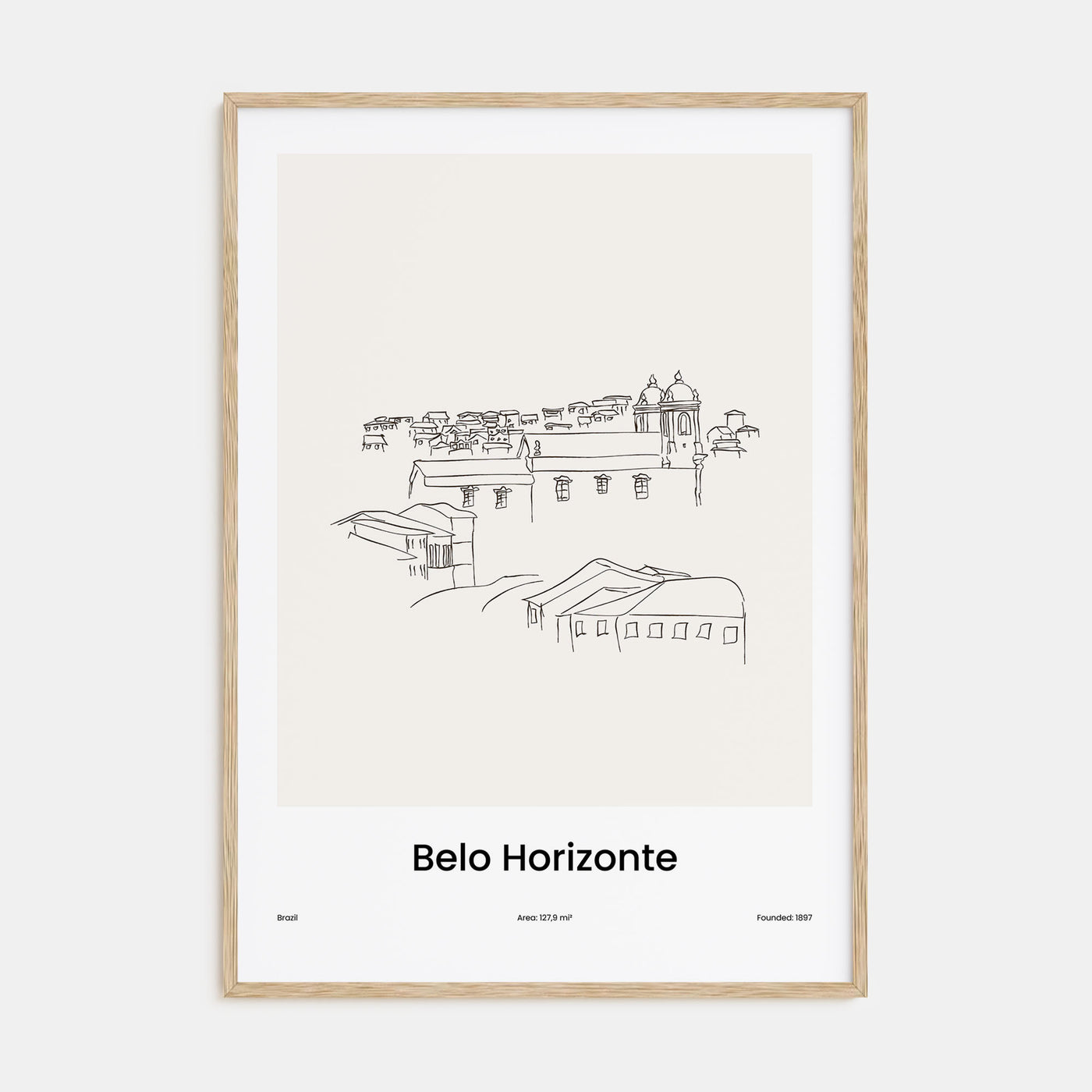 Belo Horizonte Drawn Poster